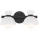 Stella 2 Light 16.5 inch Matte Black Bathroom Vanity Light Wall Light