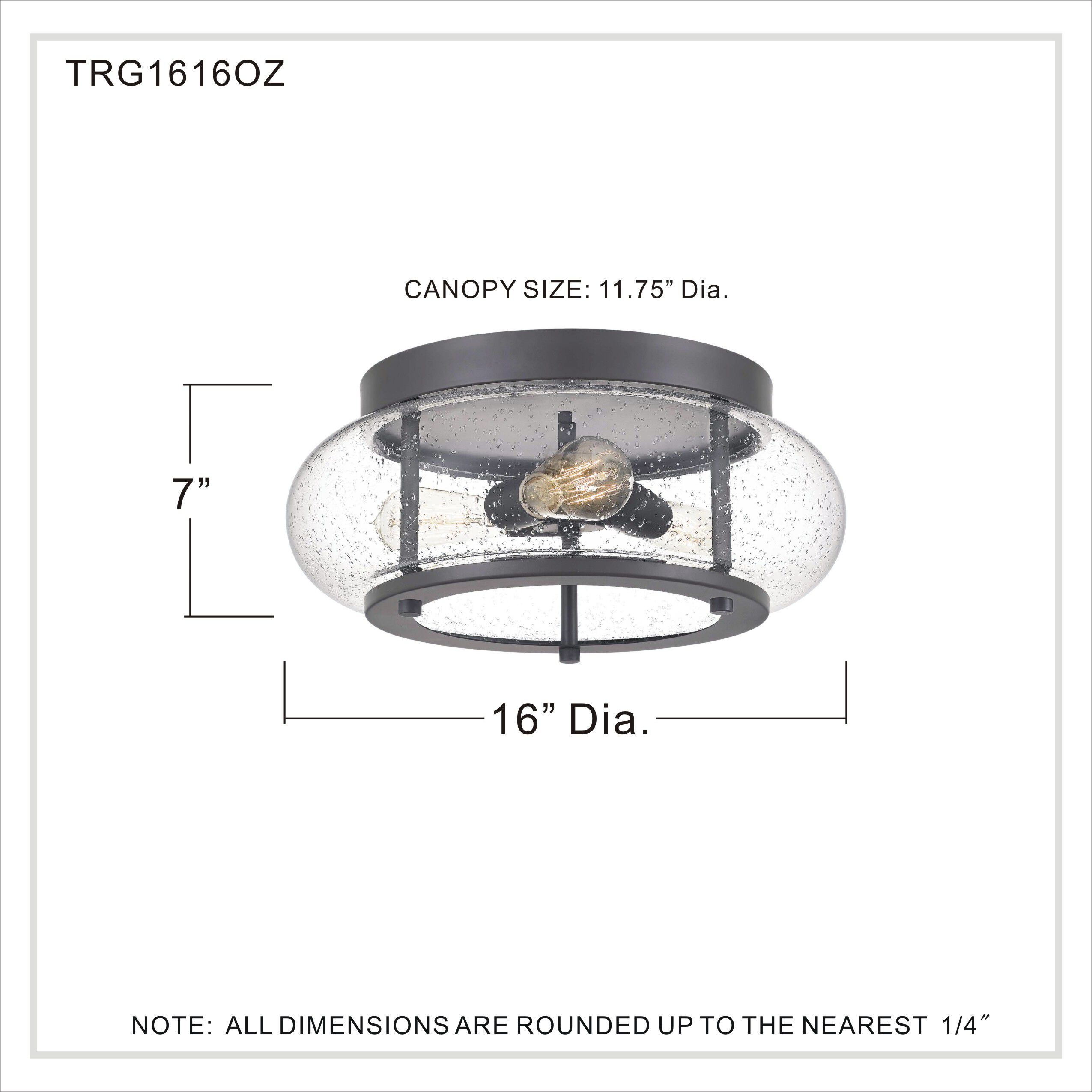 Trilogy 3 Light 16 inch Old Bronze Flush Mount Ceiling Light 