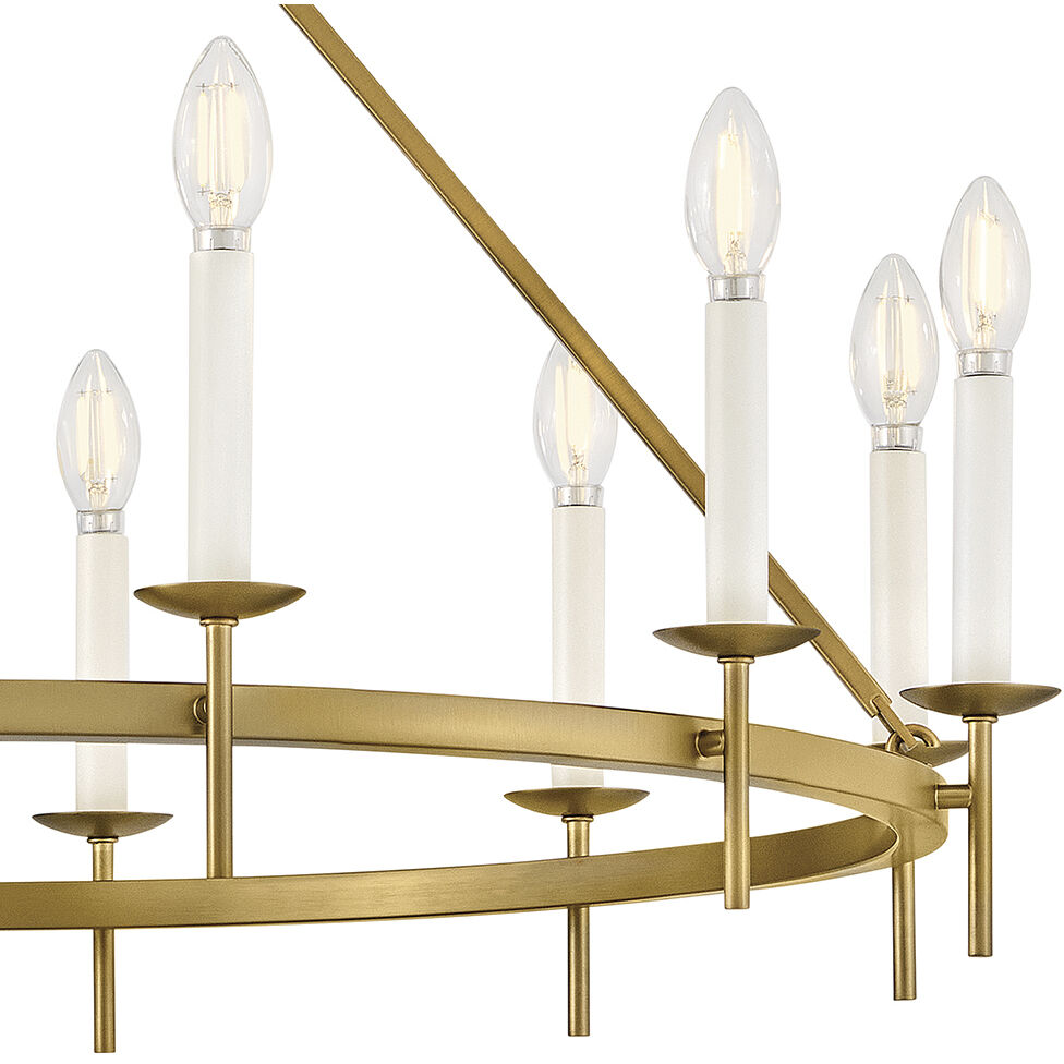 Copley 12 Light 36 inch Lacquered Brass Chandelier Ceiling Light