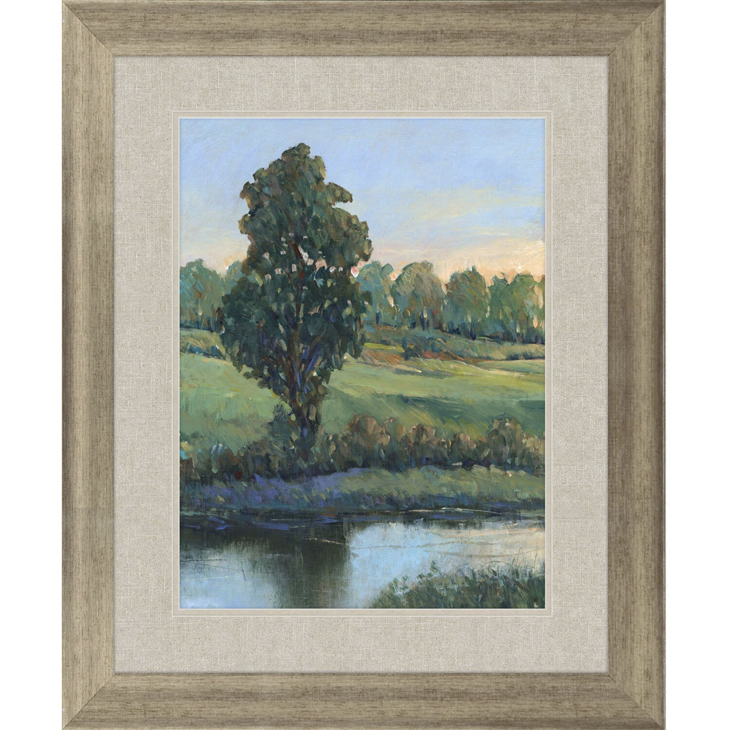Riverbank Green and Blue and Orange Framed Art, Propac