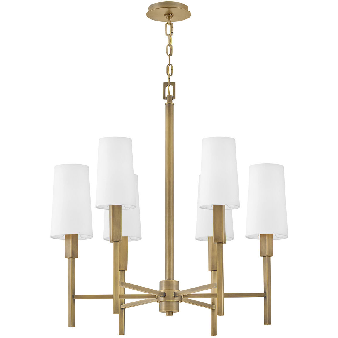 Fenwick 6 Light 28 inch Heritage Brass Chandelier Ceiling Light