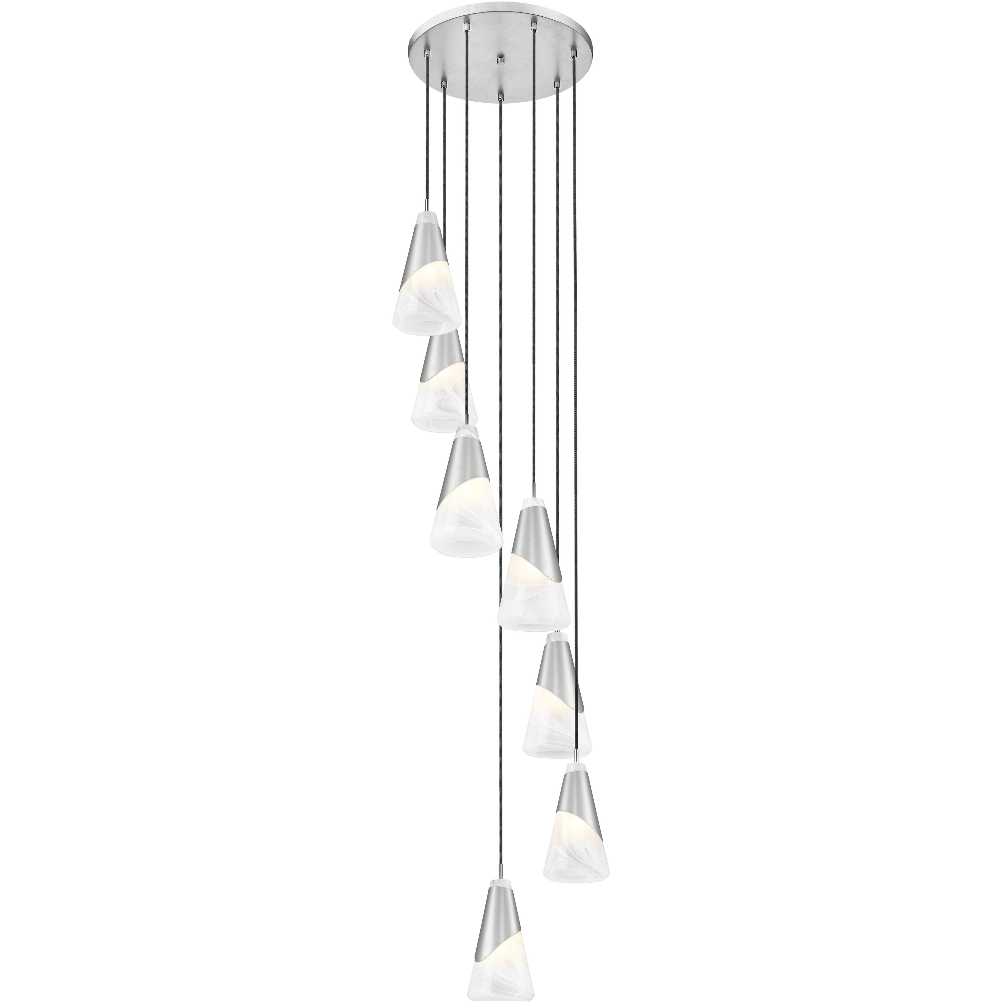 Aimie 7 Light 18 inch Brushed Nickel Chandelier Ceiling Light