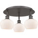 Fenton 3 Light 18.25 inch Oil Rubbed Bronze Flush Mount Ceiling Light in Matte White