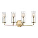 Wentworth 4 Light 23 inch Aged Brass ADA Wall Sconce Wall Light