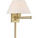 Allison 25 inch 100.00 watt Antique Brass Swing Arm Wall Lamp Wall Light