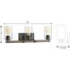 Barnes Mill 3 Light 24 inch Antique Bronze Bath Vanity Wall Light