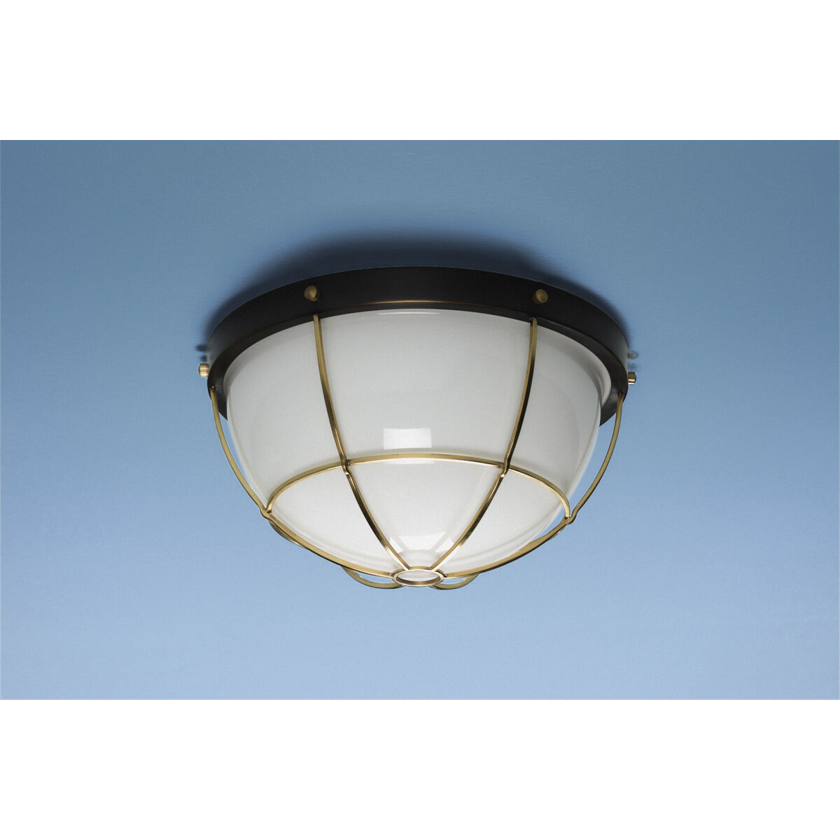 Holkham 2 Light 12.5 inch Aged Brass and Distressed Bronze Flush Mount Ceiling Light