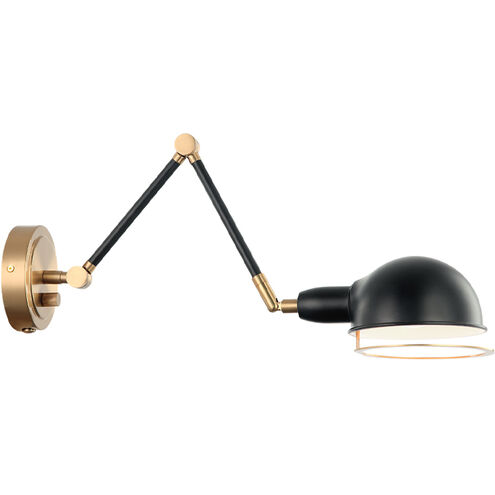 Blare Wall Sconce Wall Light in Aged Gold Brass and Black