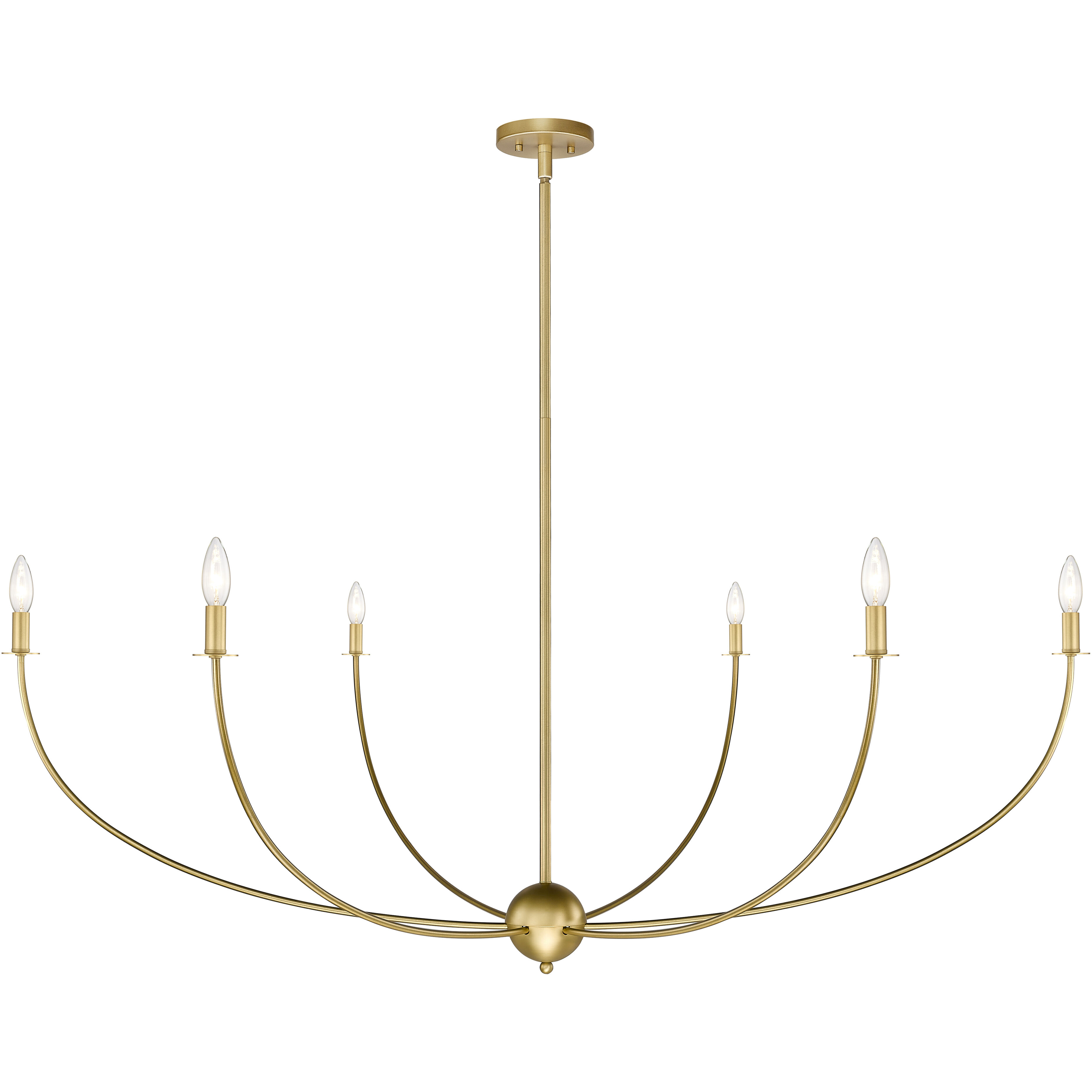 Shannon 6 Light 62 inch Rubbed Brass Chandelier Ceiling Light