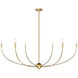 Shannon 6 Light 62 inch Rubbed Brass Chandelier Ceiling Light