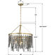 Gemma 7 Light 24 inch Modern Gold Chandelier Ceiling Light