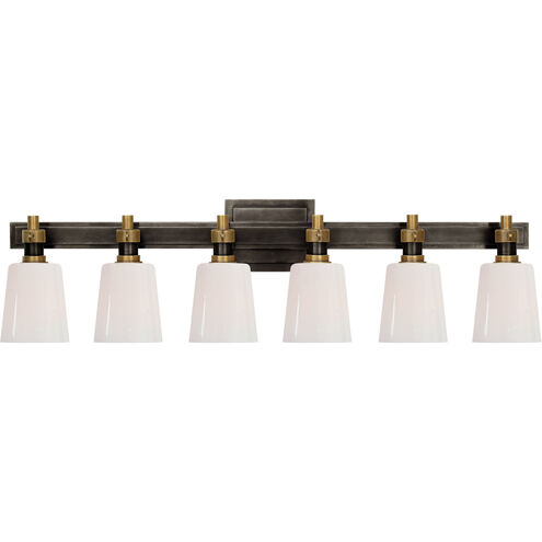 Thomas O'Brien Bryant2 6 Light 29 inch Bronze and Hand-Rubbed Antique Brass Linear Bath Sconce Wall Light
