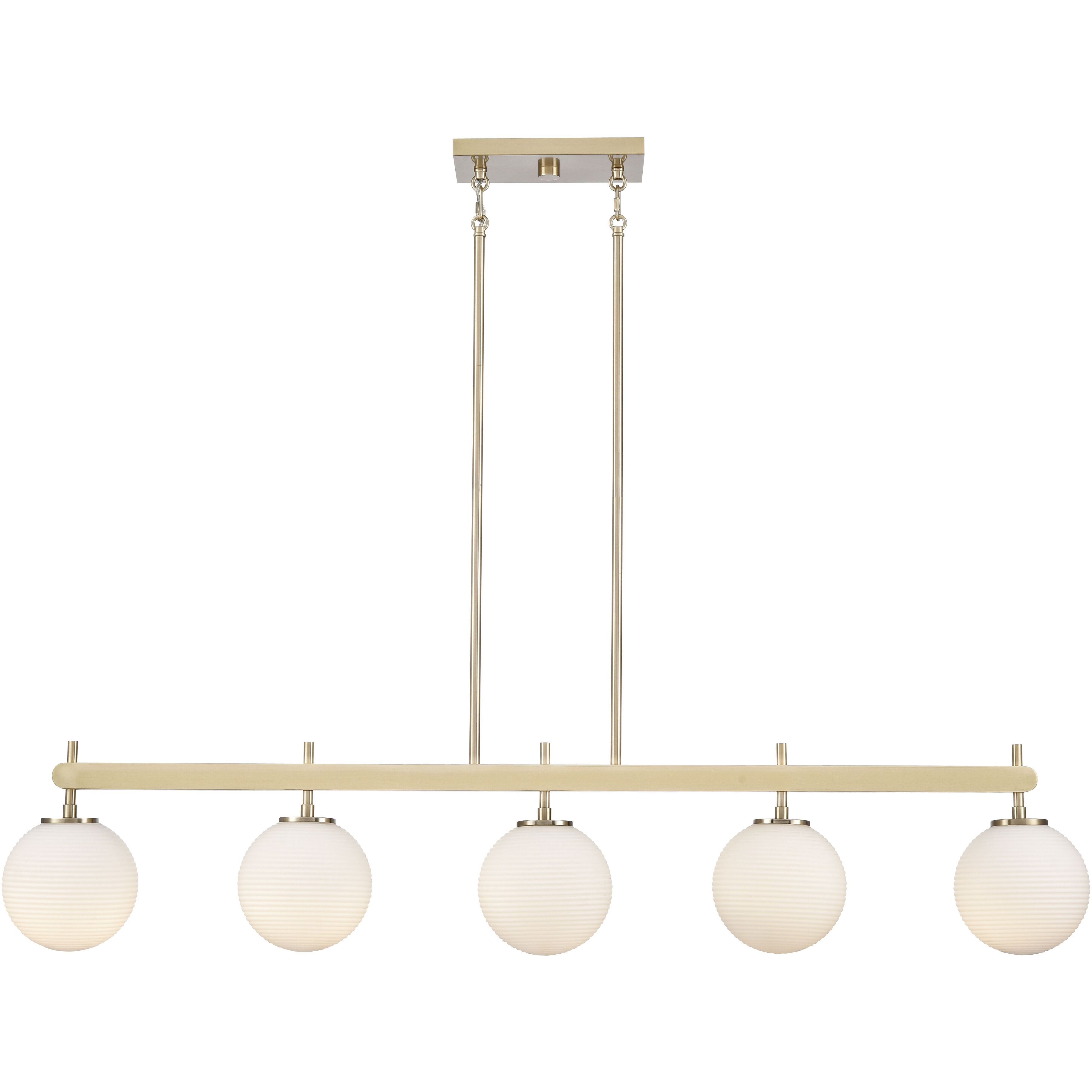 Coretta 5 Light 48 inch Modern Gold Linear Chandelier Ceiling Light