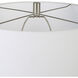 Heir 26 inch 150.00 watt Chalk White Matte and Brushed Nickel Table Lamp Portable Light