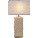 Edmund 30 inch 60 watt Polished Brass and Pearl Blush Table Lamp Portable Light