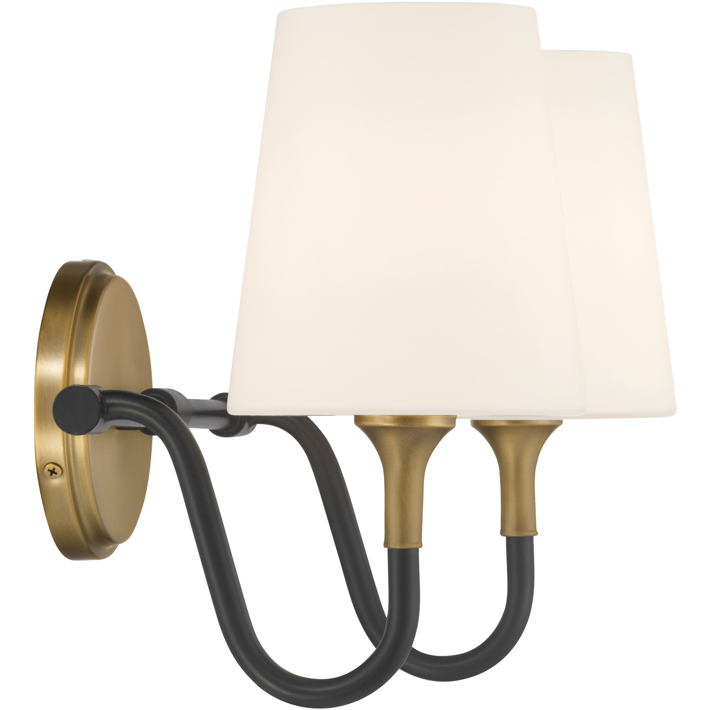 Brienne 2 Light 15 inch Legacy Brass and Dark Matte Black Vanity Wall Light