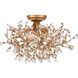 Crystal Bud 5 Light 24 inch Brass Semi-Flush Mount Ceiling Light