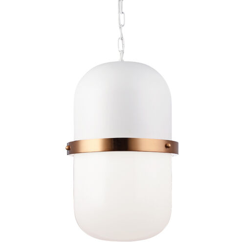 Tillie 3 Light 11 inch White Pendant Ceiling Light in White and Opal Glass