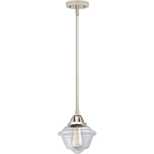 Nouveau 2 Oxford LED 7.5 inch Polished Nickel Mini Pendant Ceiling Light in Clear