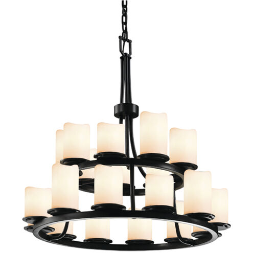 Candlearia 21 Light 33 inch Dark Bronze Chandelier Ceiling Light in Amber (CandleAria), Cylinder with Flat Rim, Incandescent