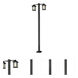 Mesa 2 Light 99 inch Black Outdoor Post Mounted Fixture