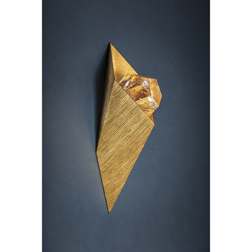 Conch LED 10 inch Vintage Gold Leaf Wall Sconce Wall Light