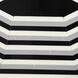 Octagonal Stripe White and Black Tray, Set of 2
