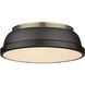 Yep Duncan 2 Light 14 inch Aged Brass Flush Mount Ceiling Light in Rubbed Bronze, Damp