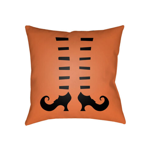 Boo 20 X 20 inch Orange and Black Outdoor Throw Pillow