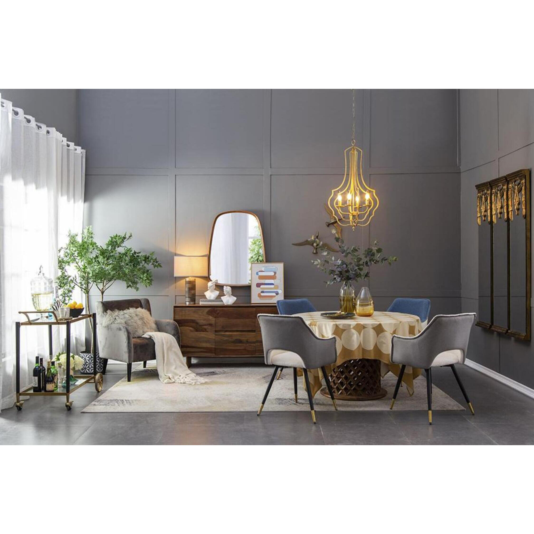 Wayne 37.4 X 27 inch Brown Wall Mirror