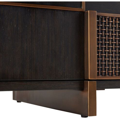 Demi 74 X 20.5 inch Ebony and Antique Brass Credenza