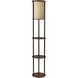 Stewart 63 inch 150.00 watt Walnut Wood Veneer Round Shelf Floor Lamp Portable Light