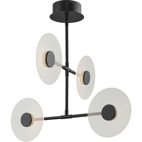Spoke LED LED 25.5 inch Matte Black Chandelier Ceiling Light, Progress LED