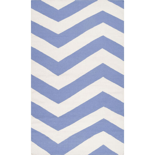 Frontier 66 X 42 inch White, Bright Blue Rug