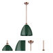 Ballston Plymouth Dome LED 12 inch Antique Copper Pendant Ceiling Light in Matte Green