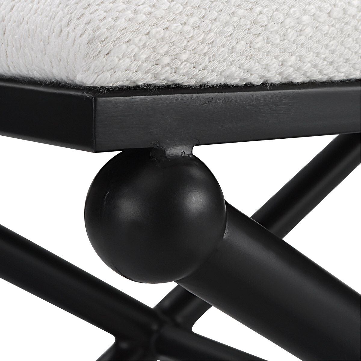 Andrews Satin Black and White Polyester Bench