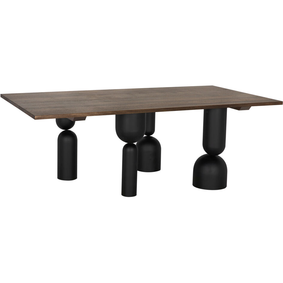 Leandra 86 X 46 inch Dark Walnut and Matte Black Dining Table