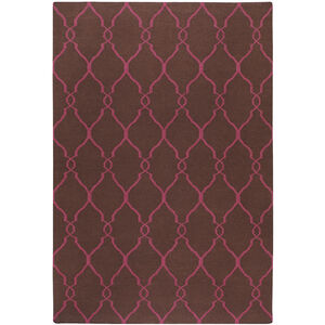 Fallon 96 X 60 inch Dark Brown, Fuchsia Rug