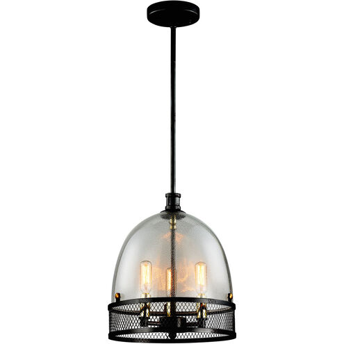 Theia 3 Light 11 inch Matte Black Pendant Ceiling Light