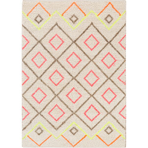 Verona 36 X 24 inch Orange and Pink Area Rug, Wool, Jute, and Polyester