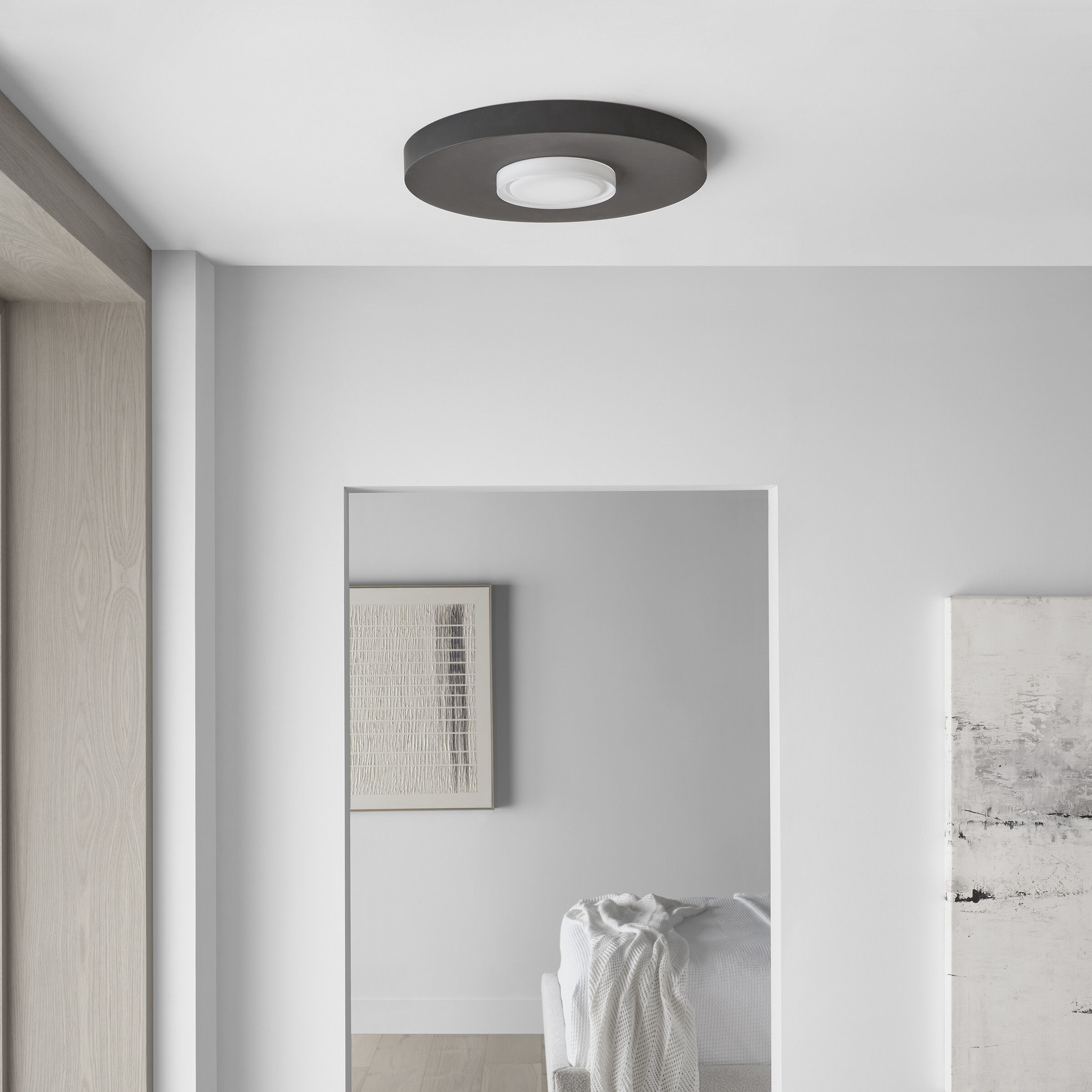 Sean Lavin Castor LED 17.1 inch Nightshade Black Flush Mount Ceiling Light, Integrated LED