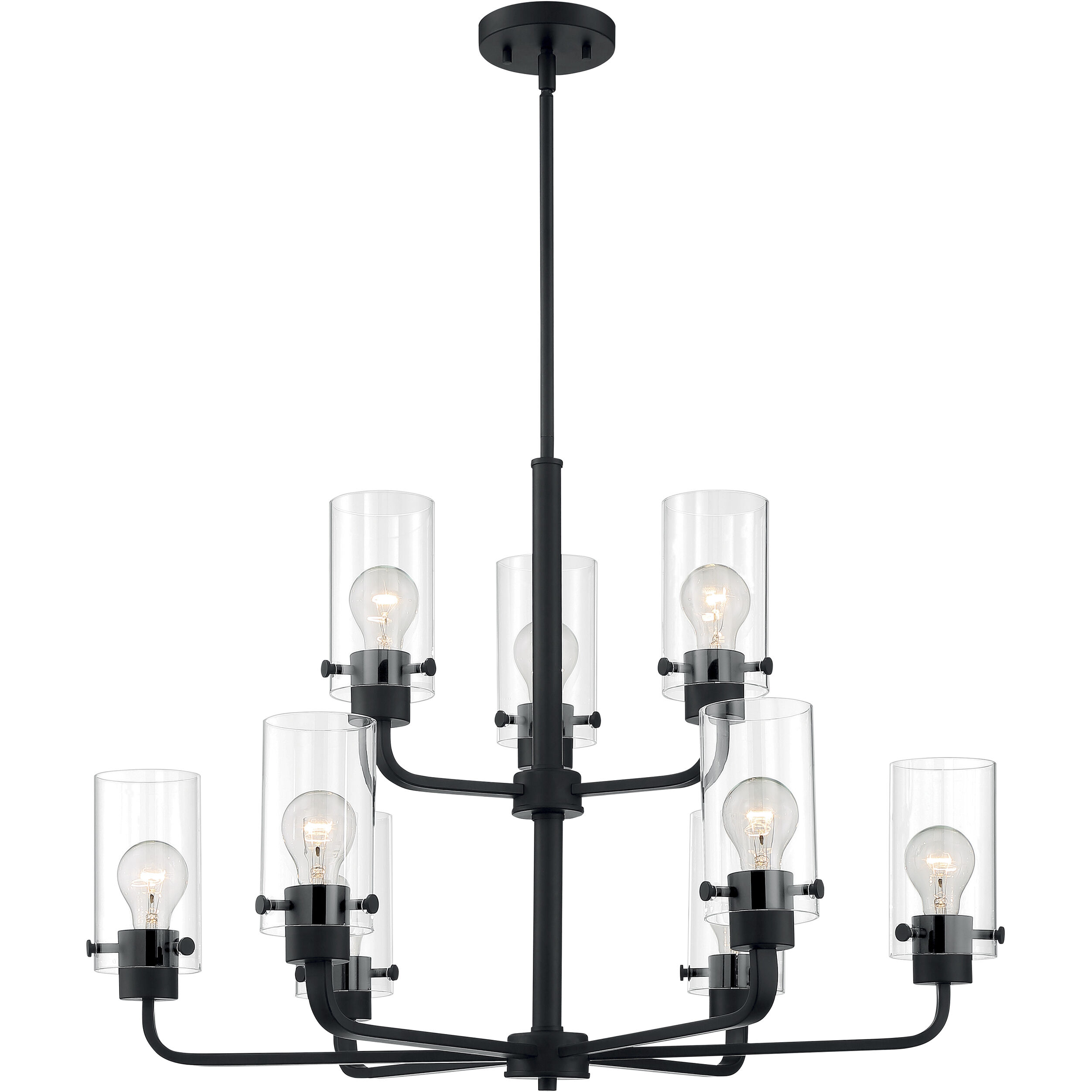 Sommerset 9 Light 30 inch Matte Black Chandelier Ceiling Light