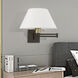 Allison 13 inch 100.00 watt Bronze with Antique Brass Accent Swing Arm Wall Lamp Wall Light