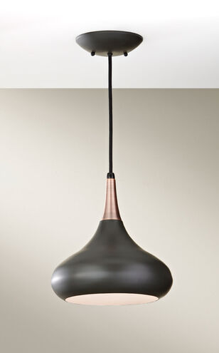 Belle 1 Light 10 inch Dark Bronze Pendant Ceiling Light, Medium