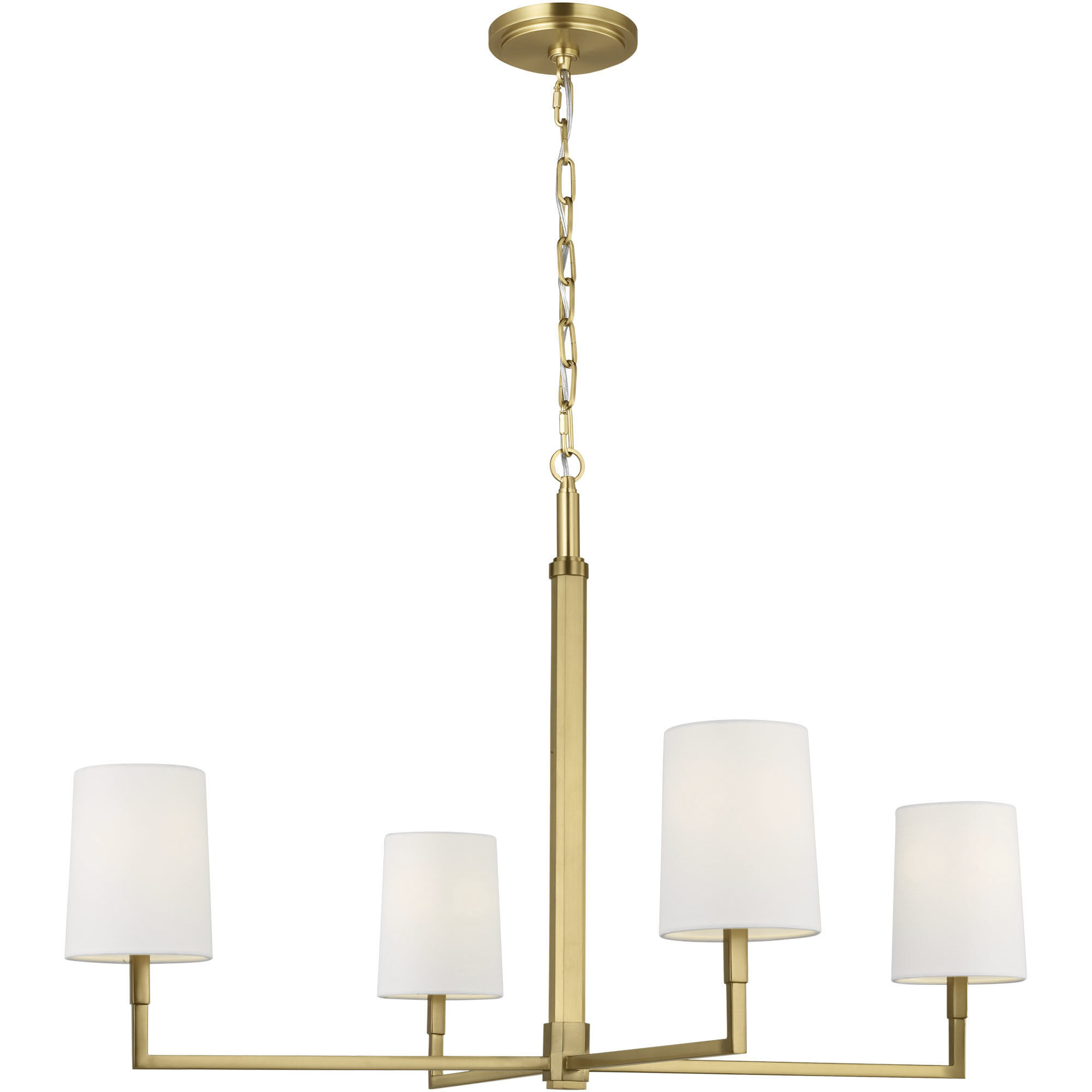 TOB by Thomas O'Brien Danica 4 Light 36 inch Burnished Brass Chandelier Ceiling Light