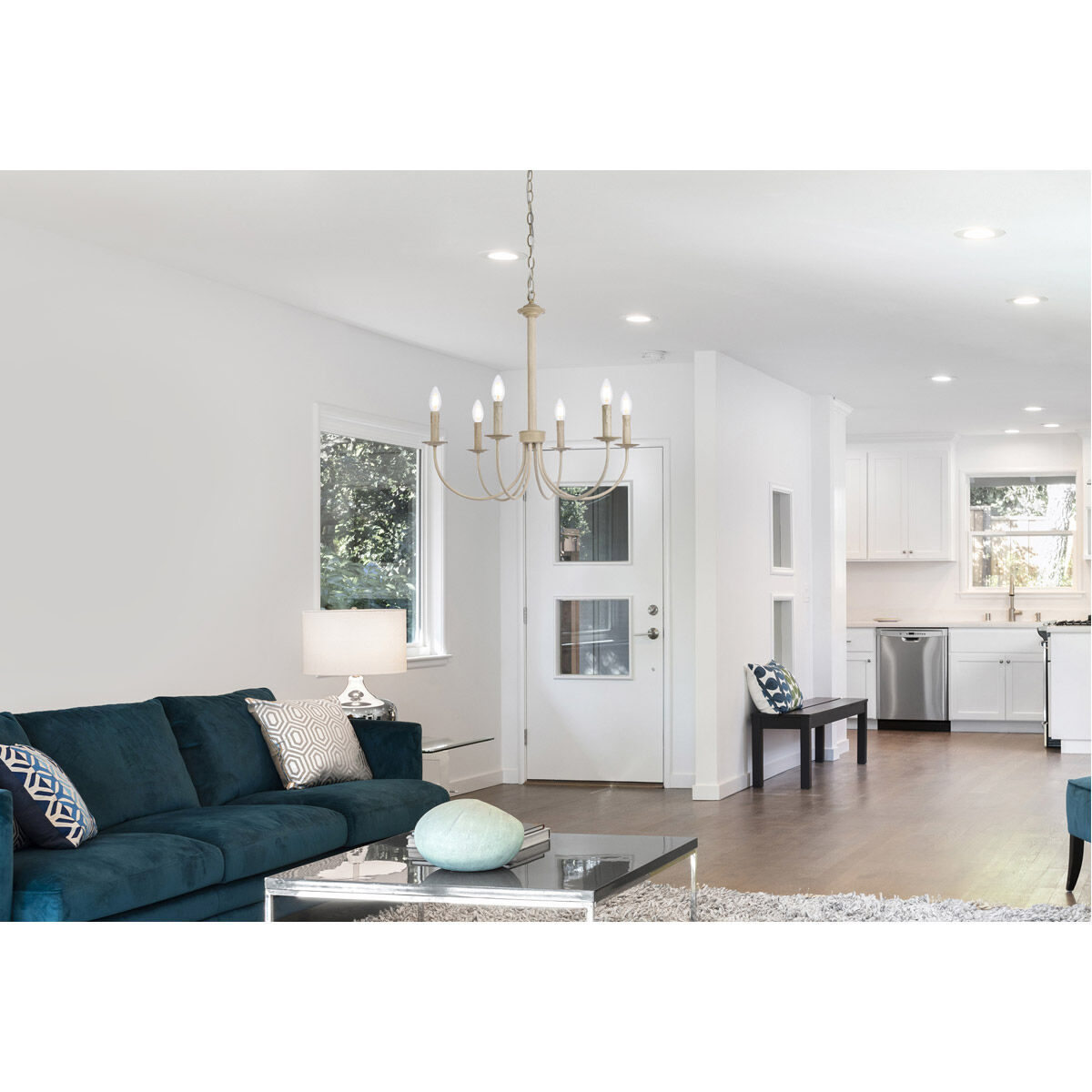 Brielle 6 Light 26 inch Weathered Dove Pendant Ceiling Light