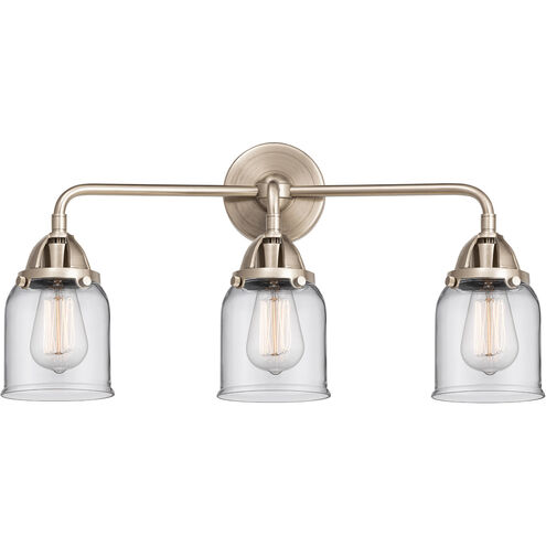 Nouveau 2 Small Bell LED 23 inch Oil Rubbed Bronze Bath Vanity Light Wall Light in Clear Glass