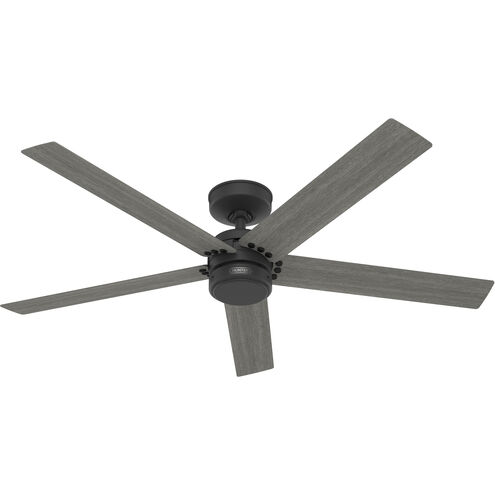 Burton 52 inch Matte Black with Dark Gray Oak Blades Outdoor Ceiling Fan