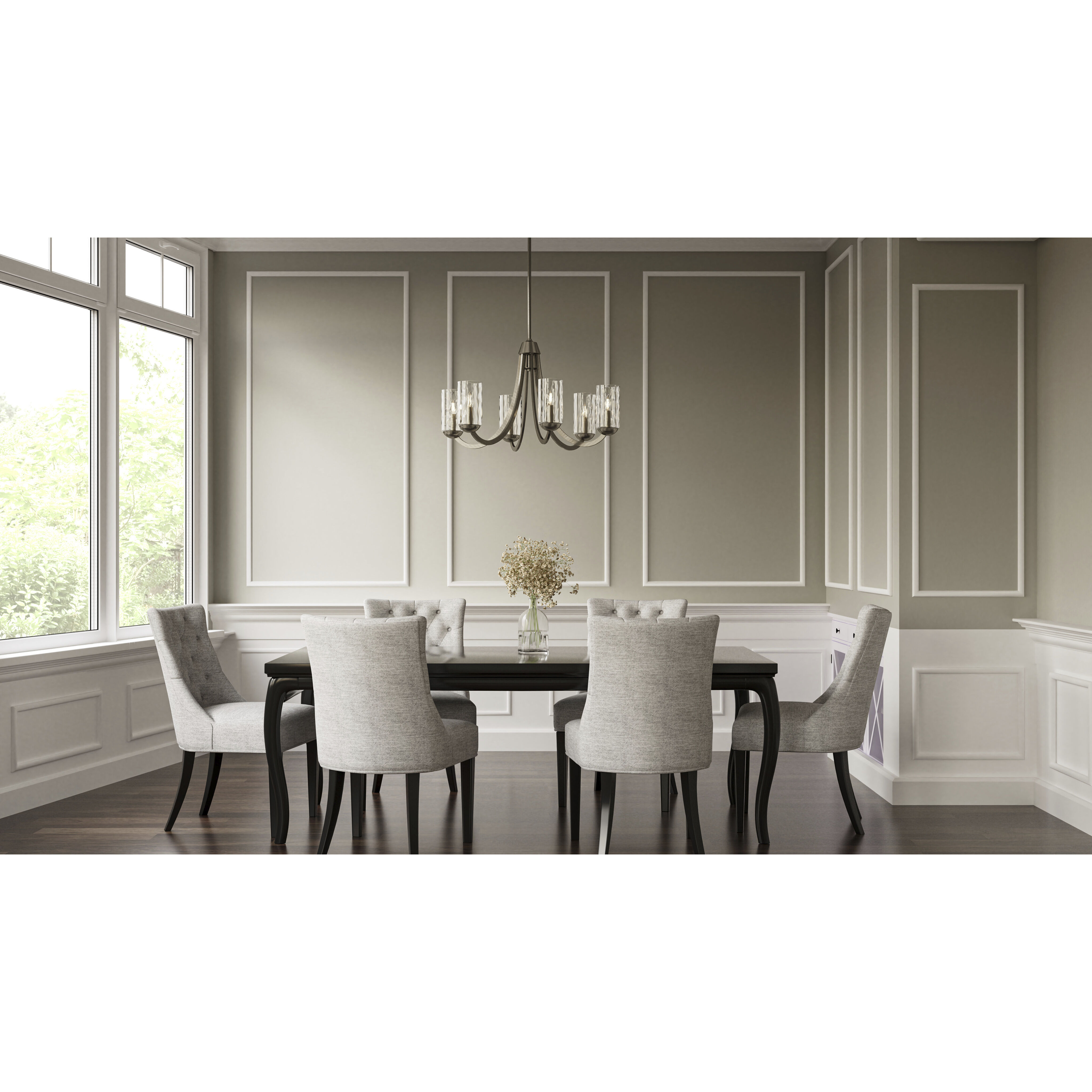 Allard 6 Light 32 inch Brushed Nickel Chandelier Ceiling Light