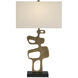 Mithra 29 inch 100 watt Antique Brass and Black Table Lamp Portable Light